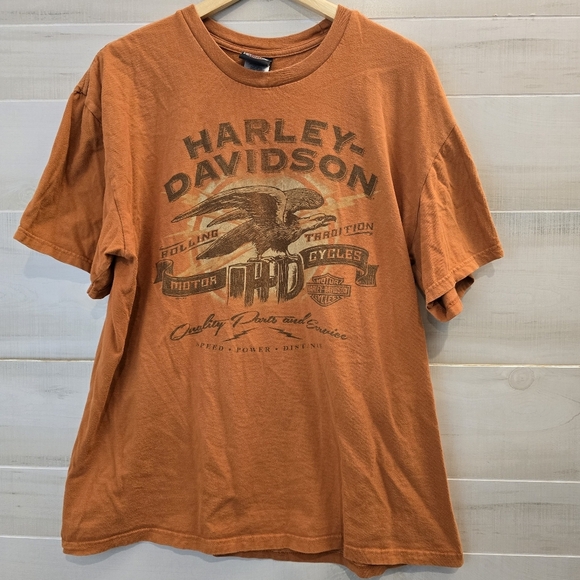 {XL} Harley-Davidson Motorcycles Corpus Christi Texas Graphic Tee Orange - Picture 2 of 15
